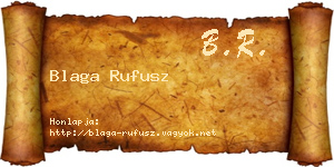 Blaga Rufusz névjegykártya